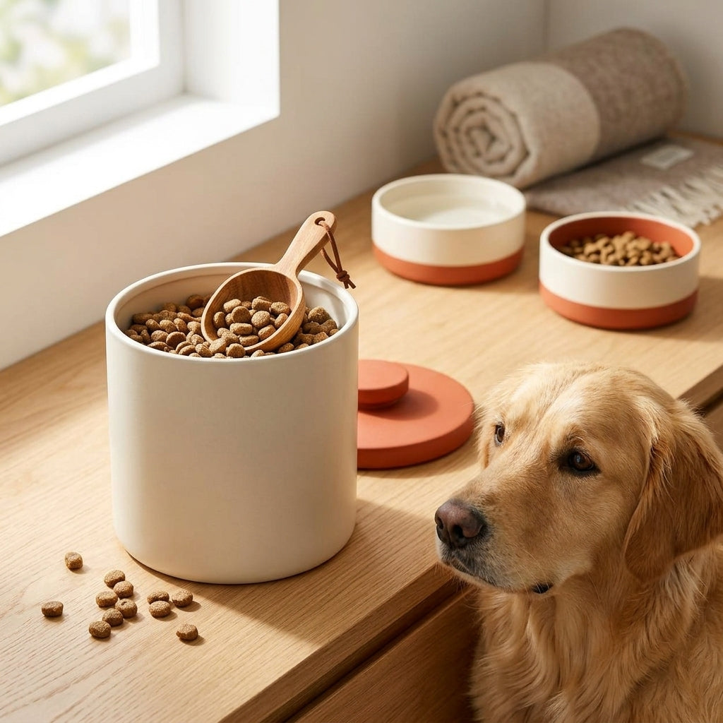 Pet Food Storage Canister with Scoop